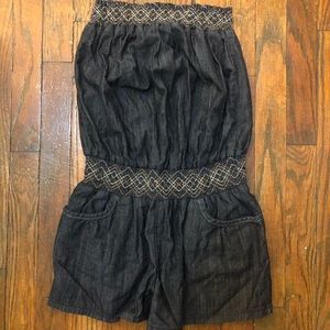 Denim Strapless Romper